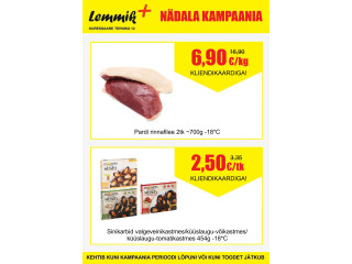 02.03-07.03 Külmutatud pardi rinnafilee kg    6,90 eur/kg