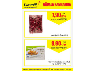 25.05-30.05 paneeritud hiidkrevetid Butterfly 1kg -18*C  9,90 eur/pk