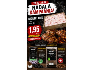 20.07-25.07 Broileri kints ~10kg -18*c 1,95 /kg