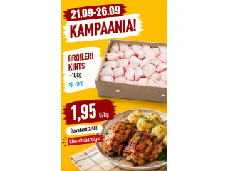 21.09-26.09 broileri kints ~10kg -18*C 1,95 eur/kg