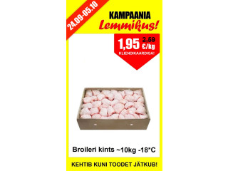 24.09-05.10 külm. broileri kints ~10kg 1,95 eur/kg