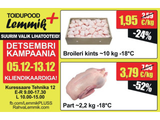 05.12-13.12 külmutatud part ~2,2kg  3,79 eur/kg