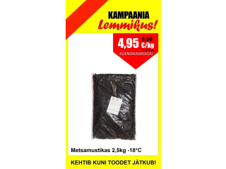 Külmutatud metsamustikas 2,5kg 4,95 eur/kg